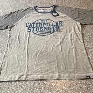 NWT Mens L Caterpillar 1904 gym tee Gray Short Sleeve Shirt